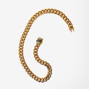 Cadena Cubana 12 mm – Baguette (Baño 18K)