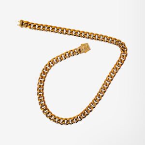 Cadena Cubana 10 mm – Zircón (Baño 18K)