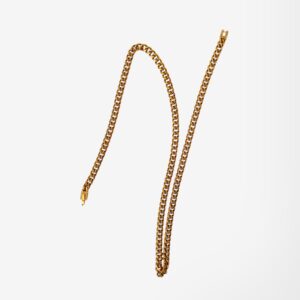 Cadena Cubana 6 mm – Zircón (Baño 18K)